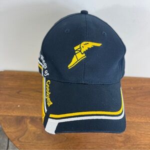 GOODYEAR Winged Foot hat Navy Blur Strapback Cap K Products